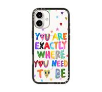 CASETiFY Compact Magsafe iPhone 16 Plus Case [Lightweight/Slim Fit/Compatible with Magsafe] - You are exactly where you need to be - Clear Black