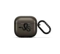 CASETiFY Impact Airpods (4th Gen) Case with Ring [6.6ft Drop Protection] - Black Kingsnake - Black
