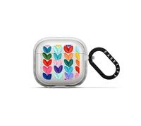 CASETiFY Impact Airpods (4th Gen) Case with Ring [6.6ft Drop Protection] - Clear Polka Daub Hearts - Frost