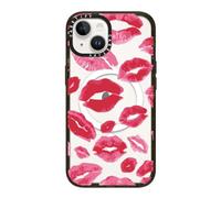 CASETiFY Impact iPhone 14 Case [4X Military Grade Drop Tested / 8.2ft Drop Protection/Compatible with Magsafe] - Lipstick Kisses - Glossy Black