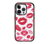 CASETiFY Impact iPhone 14 Pro Case [4X Military Grade Drop Tested / 8.2ft Drop Protection/Compatible with Magsafe] - Lipstick Kisses - Glossy Black