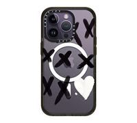 CASETiFY Impact iPhone 14 Pro Case [4X Military Grade Drop Tested / 8.2ft Drop Protection/Compatible with Magsafe] - xo kisses - Clear Black