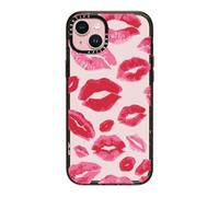 CASETiFY Impact iPhone 15 Plus Case [4X Military Grade Drop Tested / 8.2ft Drop Protection] - Lipstick Kisses - Clear Black