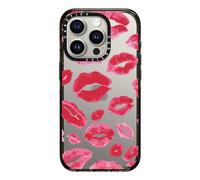 CASETiFY Impact iPhone 15 Pro Case [4X Military Grade Drop Tested / 8.2ft Drop Protection] - Lipstick Kisses - Clear Black