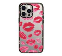 CASETiFY Impact iPhone 15 Pro Max Case [4X Military Grade Drop Tested / 8.2ft Drop Protection] - Lipstick Kisses - Clear Black