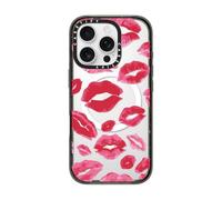 CASETiFY Impact iPhone 16 Pro Case [Slim / 8.2 ft. 4X Military Grade Drop Protection/Compatible with Magsafe] - Lipstick Kisses - Clear Black