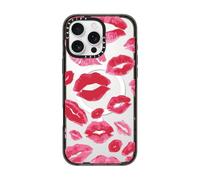 CASETiFY Impact iPhone 16 Pro Max Case [Slim / 8.2 ft. 4X Military Grade Drop Protection/Compatible with Magsafe] - Lipstick Kisses - Clear Black