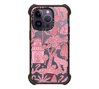 CASETiFY Ultra Impact iPhone 14 Pro Case [5x Military Grade Drop Tested / 11.5ft Drop Protection] - Cheetah Paradise Pink by Bodil Jane - Glossy Black