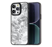 casevivid Compatible with iPhone 15 Pro Max Case Cute Aesthetics - Durable Fashion Funny Phone Case - Dragon Pattern Cover Design for iPhone 15 Pro Max 6.1 Inch Black