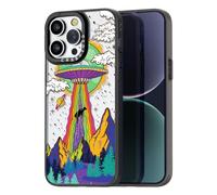 casevivid Compatible with iPhone 15 Pro Max Case Cute Aesthetics - Durable Fashion Funny Phone Case - UFO Pattern Cover Design for iPhone 15 Pro Max 6.1 Inch Black