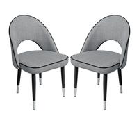 casey hounds tooth fabric dining chairs in pair
