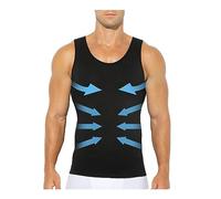 Casey Kevin Compression Vest for Men Slimming Body Shaper Vest Tank Tops Workout Undershirts Sleeveless Top Shirts,Black,XL