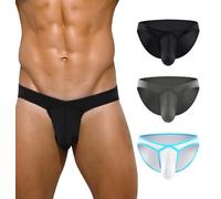 Casey Kevin Men’s Underwear Briefs Mesh Underpants with 3D Pouch Stretch Low Rise Underwear Pack of 3,A1-CK2103-multicolor,XL