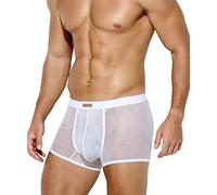 Casey Kevin Men Sexy Mesh Boxer Briefs Stretch Breathable Shorts Hipsters | See Through Men's Boxer Shorts, Stretch Trunk Underwear, Mens Sexy Underwear for the Bedroom Sports Running Gym Daily