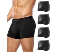 Casey Kevin Mens Boxer Shorts Soft Cotton Underwear Pouch Pants Moisture-Wicking Breathable Trunks Tagless Underpants Pack of 4