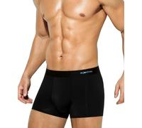 Casey Kevin Men's Boxer Shorts Trunks Modal Underwear Ice Silk Boxers Breathable Microfibre Underpants 3D Pouch Boxer Briefs Thin Low Rise Pants, Black XL