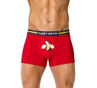 Casey Kevin Men's Boxers Shorts Funny Boxers Cotton Cartoon Printed Underwear Novelty Boxer Fun Trunks Joke Pants Holiday Underpants Red XL