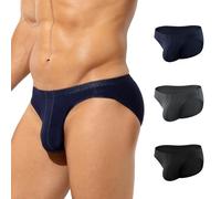 Casey Kevin Men's Briefs Underwear Sexy Mesh Breathable Brief Soft Ice Silk Underpants Classic Sports Slips Pants 3 Pack (S-XXL),L