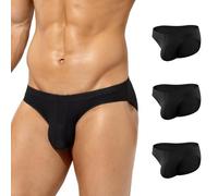 Casey Kevin Men's Classic Briefs Underwear Soft Ice Silk Pants Mesh Breathable Sports Slips Underpants 3 Pack,Size (S-XXL),A5-XL
