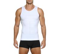 Casey Kevin Men's Compression Tank Top Undershirts Slimming Body Shaper Muscle Vest,A1-white-ml2003,M