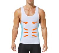 Casey Kevin Mens Compression Vest, Sleeveless Slimming Vest Body Shaper | Firm Compression Tops for Men, A Compression Shirt Men for Gym / Daily Wear / Sports to Flatten Belly, Smooth Waist