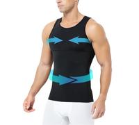 Casey Kevin Men's Compression Vest Thickened Ice Silk Shapewear 4-Way Stretch Abdominal Slimming Tank Tops for Workouts,Black,XX-Large