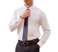 Casey Kevin Mens Dress Shirts Long Sleeve Bamboo Fiber Stretch Formal Tops | Anti-wrinkle Stain-resistant, Non Iron Business, Casual Work Wedding Button Down Shirt, Regular Fit Breathable