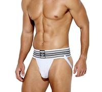 Casey Kevin Mens Jockstrap Sexy Underwear Breathable Athletic Supporter for Male Jock Strap,A1-CK2213-White,Large