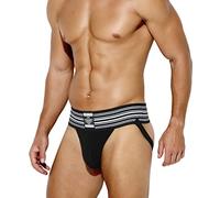 Casey Kevin Mens Jockstrap Sexy Underwear Breathable Athletic Supporter for Male Jock Strap,A2-ck2213-black,L