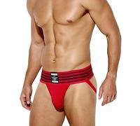 Casey Kevin Mens Jockstrap Sexy Underwear Breathable Athletic Supporter for Male Jock Strap,A3-CK2213-Red,Medium