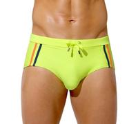 Casey Kevin Men's Quick Dry Swim Briefs Bikini Swimwear with Drawstring