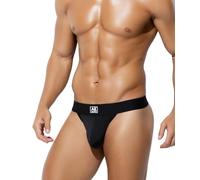 Casey Kevin Men's Sexy Low Rise G-Strings Thongs Pouch Underwear Bikini,Black,S