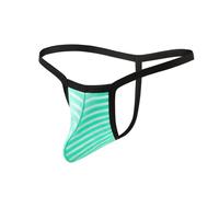 Casey Kevin Men's Sexy Mesh G-string Thongs Breathable Low Rise Underwear for Men,Green-L