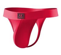 Casey Kevin Men's Sexy Thongs G-String Underwear Pouch Seamless Low Rise Athletic Supporter Thong Underpants,Red,XL