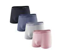 Casey Kevin Mens Sexy Underwear Boxer Briefs for Men Ice Silk Boxer Shorts 4 Pack with Pouch Silky Trunk-XXL