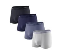 Casey Kevin Mens Sexy Underwear Boxer Briefs for Men Ice Silk Boxer Shorts 4 Pack with Pouch Silky Trunk-XXL