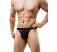 Casey Kevin Men's Thong Underwear Sexy See Through Thongs for Men G-String | Soft Mens Thong, Cool & Breathable Male Thong with 3D Pouch, Low Rise Cut Mens Sexy Underwear for The Bedroom, Gym, Daily