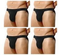 Casey Kevin Men's Underwear Briefs Sexy Low Rise Athletic Pouch Underpants Tagless Bikini Multipack A Large Black