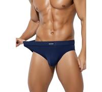 Casey Kevin Men's Underwear Briefs Soft Stretch Pants Breathable Low Rise 3D Pouch Underwear Sexy Back Mesh See Through Underpants Navy Blue L