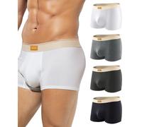 Casey Kevin Men's Underwear Multipack Trunks Soft Boxer Shorts Cotton Underpants with Elastic Waistband 4 Packs,A6-AK3034-multicolor,S
