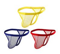 Casey Kevin Sexy Men's Thong Underwear 3 Pack G-String Bulge Pouch Male Underpants,B1-ck2142-multicolor(3-pack),S