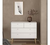 casey wooden chest of 4 drawers in white
