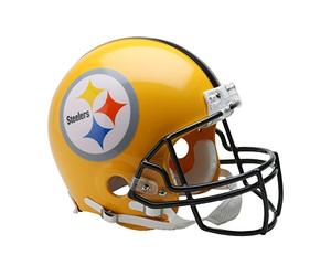 Caseys Distributing 9585559047 Pittsburgh Steelers 75th Anniversary Throwback Replica Mini Helmet with Z2B Face Mask