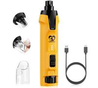 Casfuy 6-Speed Dog Nail Grinder - 50% Boosted Power Dog Nail Trimmers Quiet with Dual LED Lights & Dust Collector & 4.8V Copper Motor Electric Pet Toenail File Tool for Large Medium Small Dogs and Cat