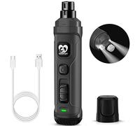 Casfuy Dog Nail Grinder with 2 LED Light - New Version 2-Speed Powerful Electric Pet Nail Trimmer Professional Quiet Painless Paws Grooming & Smoothing for Small Medium Large Dogs and Cats