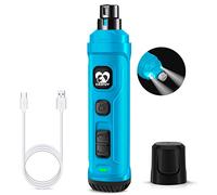 Casfuy Dog Nail Grinder with 2 LED Light - New Version 2-Speed Powerful Electric Pet Nail Trimmer Professional Quiet Painless Paws Grooming & Smoothing for Small Medium Large Dogs and Cats