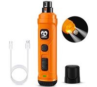 Casfuy Dog Nail Grinder with 2 LED Light - New Version 2-Speed Powerful Electric Pet Nail Trimmer Professional Quiet Painless Paws Grooming & Smoothing for Small Medium Large Dogs and Cats