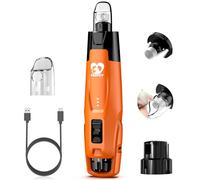 Casfuy New 6-Speed Dog Nail Grinder - 50% More Power Dog Nail Trimmers with 2 LED Lights Quiet 7h Running Time Electric Pet Nail Grinder File Toenail Grinder for Large Medium Small Dogs & Cats (OR)