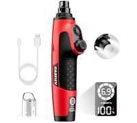 Casfuy Smart 6-Speed Dog Nail Grinder - 50% More Power Pet Nail Grinder with 2 LED Lights Quiet Rechargeable Electric Dog Nail Trimmers File Toenail Grinder for Large Medium Small Dogs & Cats (Red)