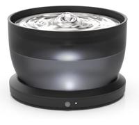Casfuy W8LE Upgraded Wireless Dog & Cat Water Fountain with Stainless Steel Tray, 102-oz, Black